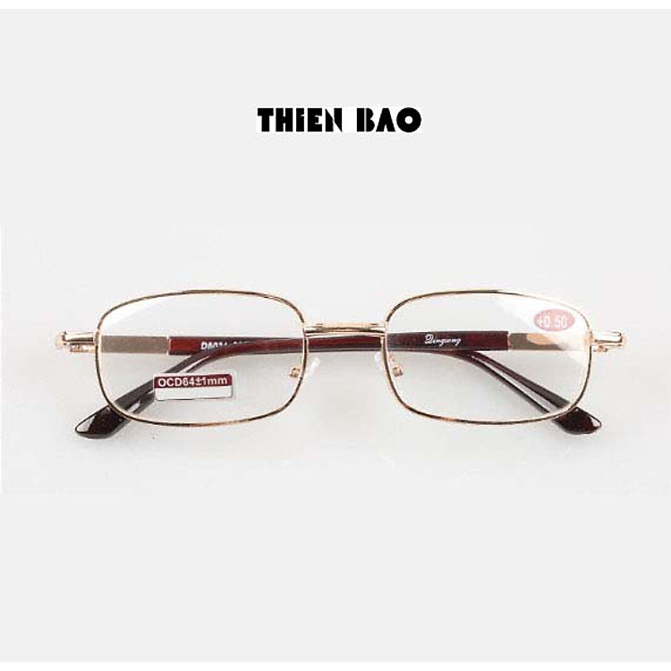 Kính lão thị, viễn thị trung niên tròng Thủy tinh chống xước hàng đẹp toàn viền vàng KVN16 GOLD Nam nữ loại I