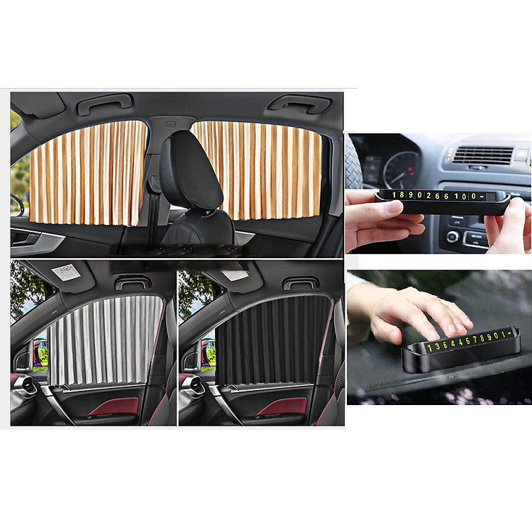 BỘ 4 RÈM VẢI CHE NẮNG CÁNH CỬA THÔNG MINH TRÊN XE HƠI TẶNG KÈM THẺ ĐỖ XE