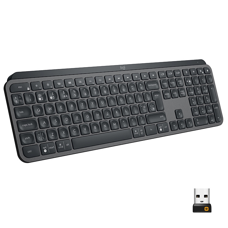 Bàn phím không dây Bluetooth Logitech MX Keys - đa thiết bị, sạc nhanh, Mac/ PC - Hàng chính hãng