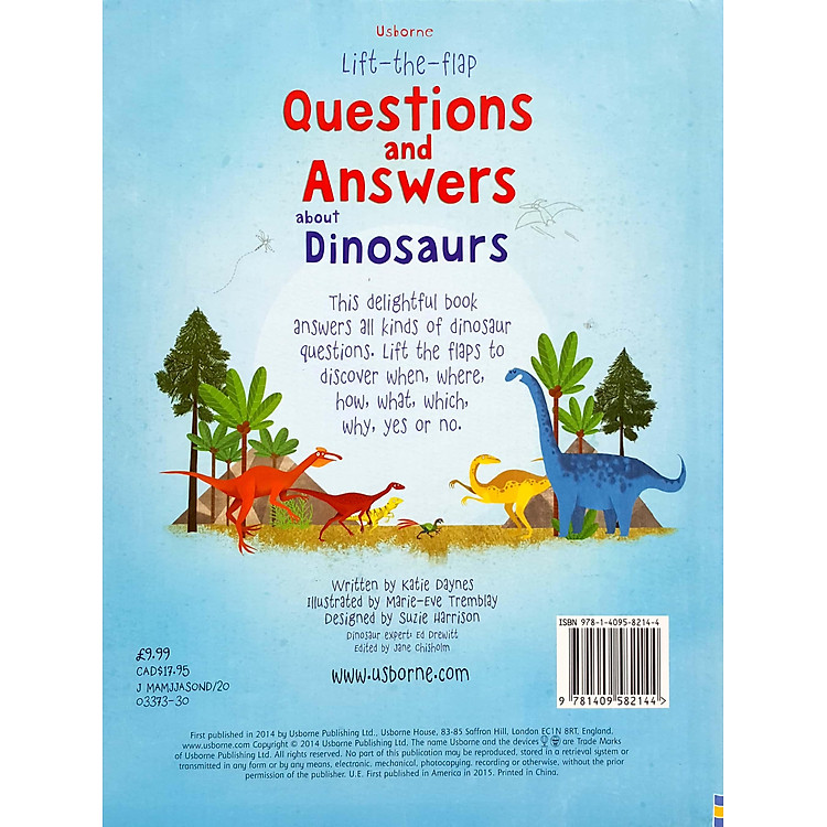 Tương Tác Tiếng Anh - Usborne Lift-the-flap Questions and Answers about Dinosaurs - Ảnh 5