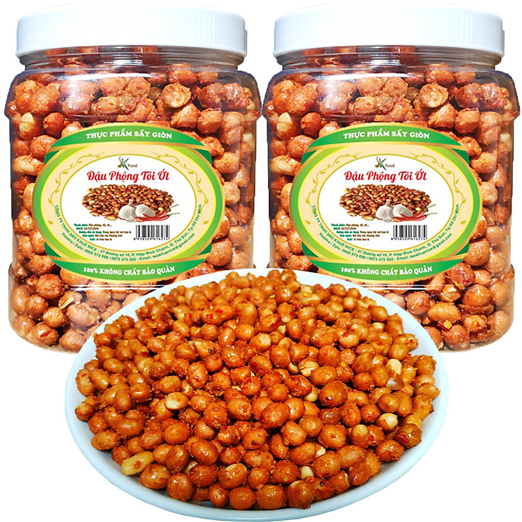 1KG ĐẬU PHỘNG SẤY GIÒN TỎI ỚT THƠM NGON HIỆU SK FOOD