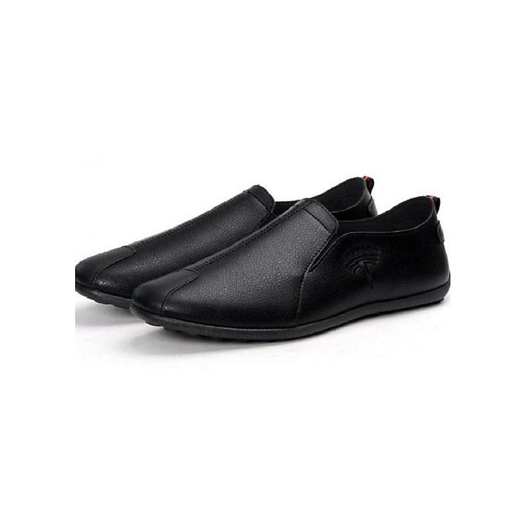 Giày nam slip on mũi tháp da SM052 - Đen