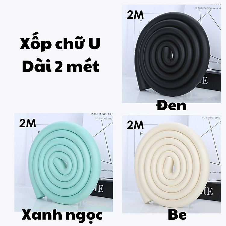 Cuộn Xốp Bọc Cạnh Bàn, Góc Nhọn, Xe Đẩy, Cạnh Tủ, Bếp, Giường Dài 2 Mét Chống Va Đập An Toàn Cho Bé