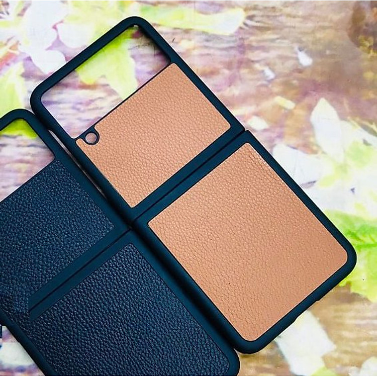 Ốp lưng dành cho SamSung Galaxy Z Flip3 lưng da viền TPU dẻo cao cấp - Hàng Nhập Khẩu