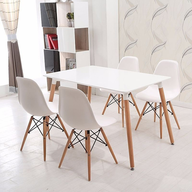 Bộ bàn TH04 4 ghế Trắng