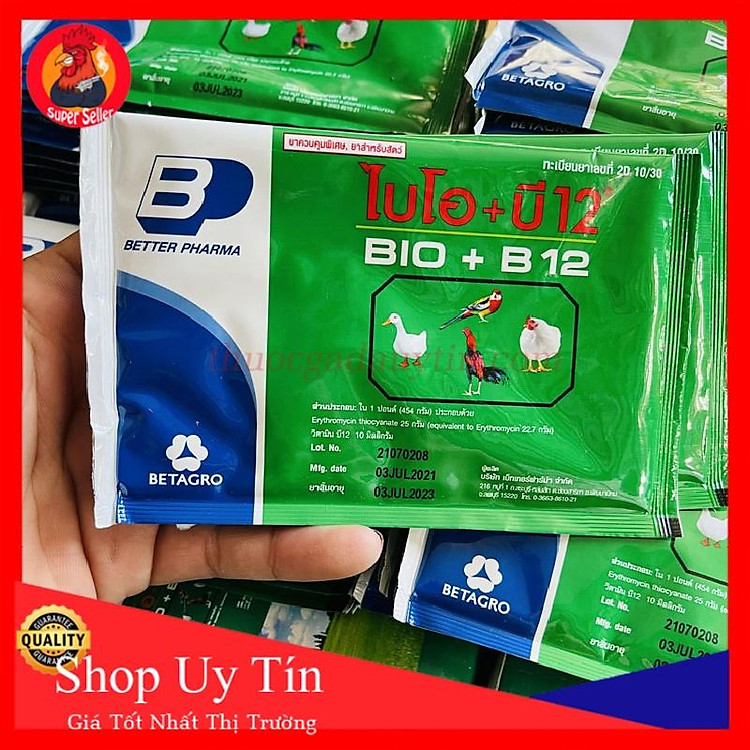 Bio B12 Gói 20Gam-Úm Gà Con-Chim Cảnh-Phòng Ngừa Cho Gà Lớn