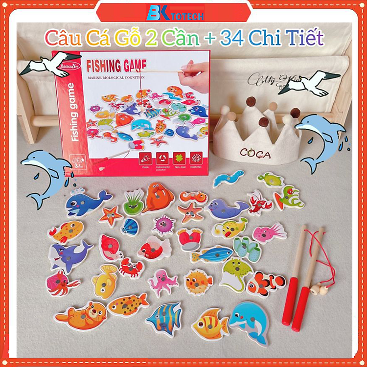 Đồ chơi câu cá gỗ 34 con Chính hãng Ưu đãi