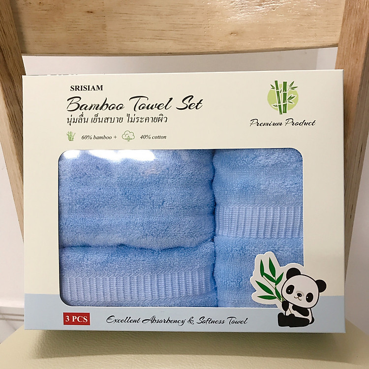 Combo 3 Khăn Tắm Sợi Tre Srisiam Size vừa