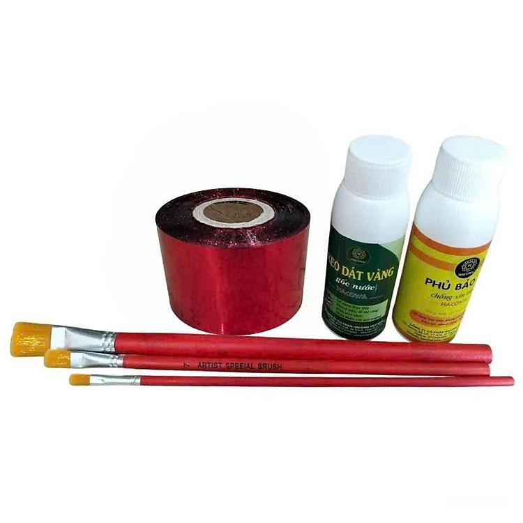 Combo dát vàng cuộn gốc nước đa sắc siêu bóng đẹp, dát trên mọi chất liệu
