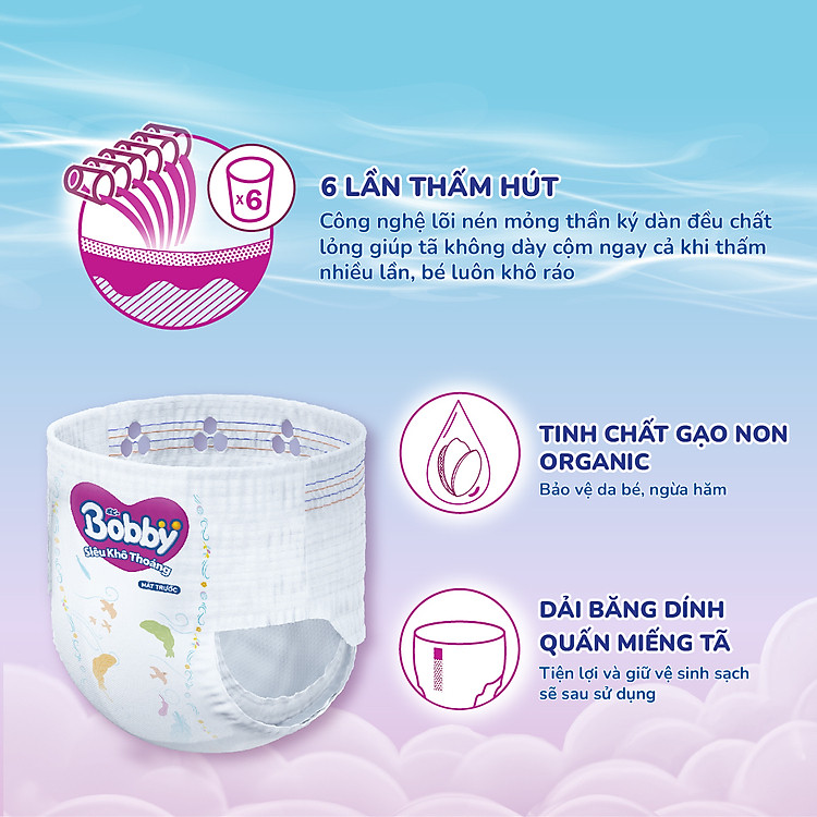Tã quần Bobby Siêu Khô - L70 Giá rẻ - Hình ảnh 5