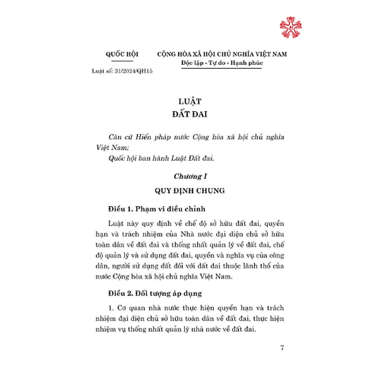 Luật Đất đai (bản in 2024) - Ảnh 4