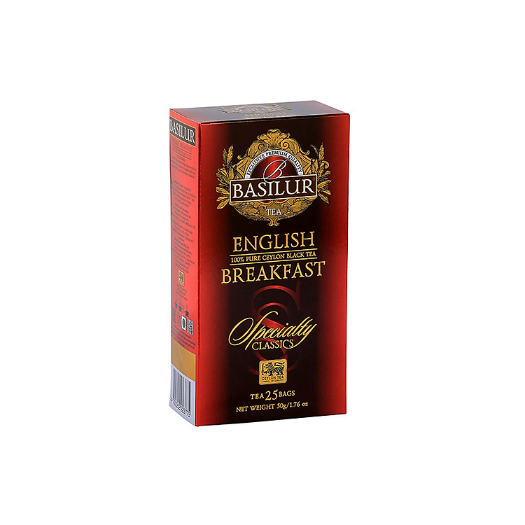Trà đen Ceylon Basilur English Breakfast – Specially Classic – túi lọc 50g