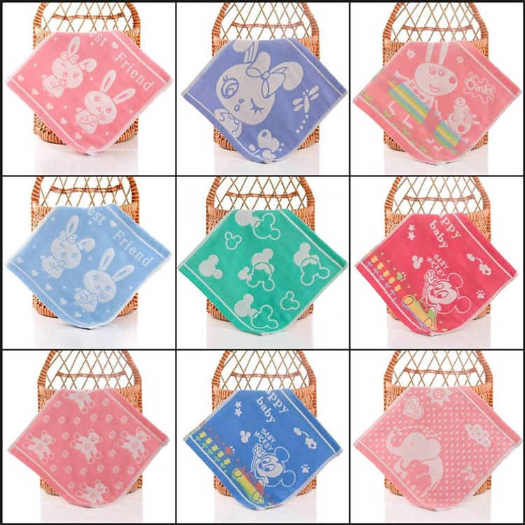 SET 2 KHĂN MẶT NHIỀU HÌNH ĐẸP 27*27