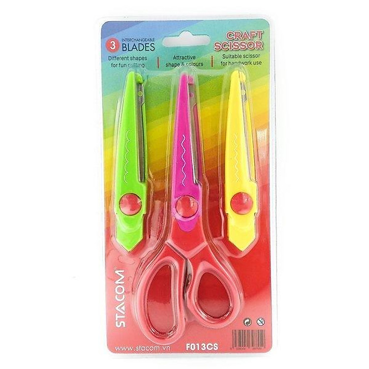 Kéo Cắt Giấy Stacom F013CS (3 lưỡi)