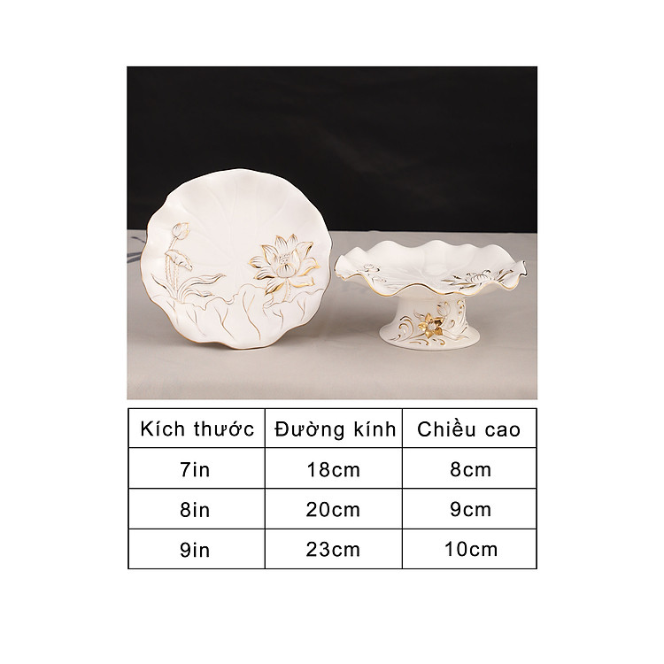 Đĩa Thờ Cúng Bạch Ngọc Kim Sen