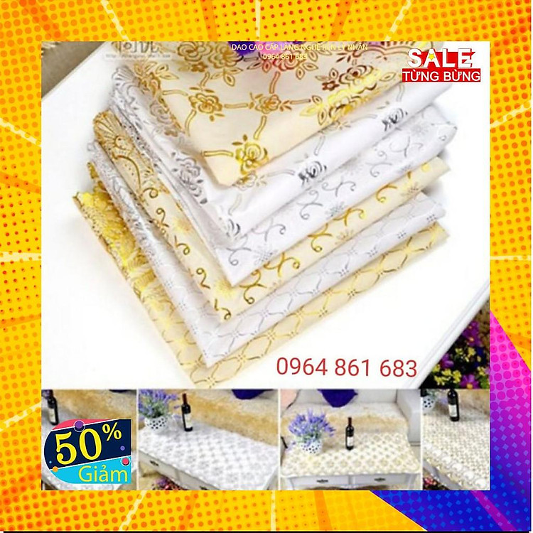 Khăn trải bàn hoa văn cao cấp (kích thước 50x110cm, 60x120, ...)