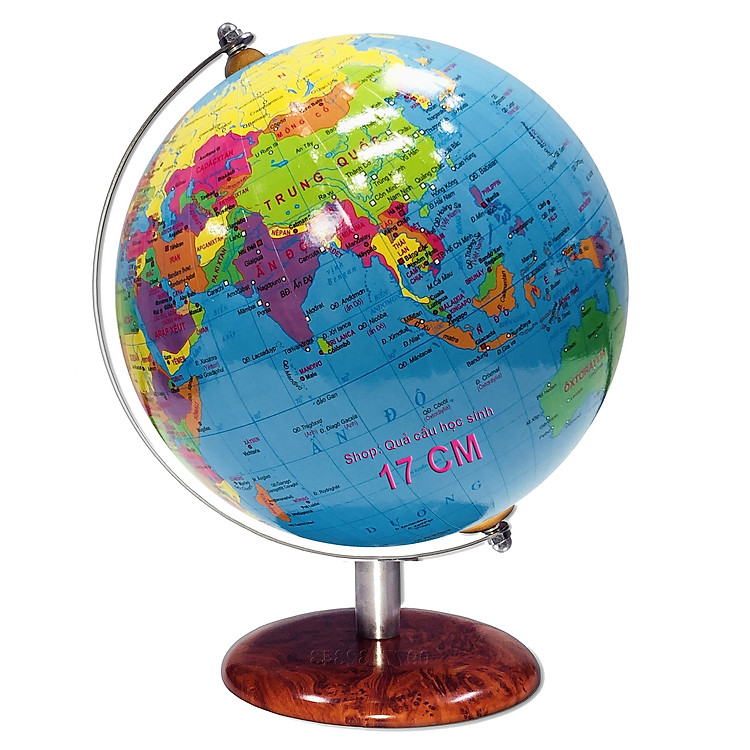 Địa cầu học sinh - Giá đỡ inox, đế inox vân nu