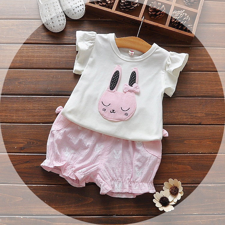 Bộ Thỏ Đeo Nơ Bé Gái 8-18Kg