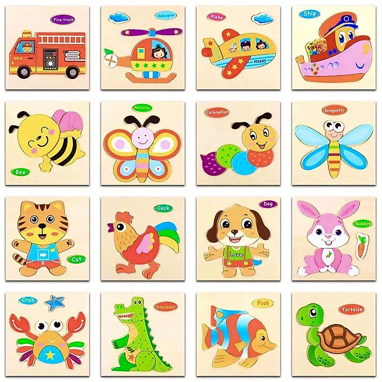 Combo 10 tranh ghép 3D cho bé Chính hãng Giá tốt - Hình ảnh 2