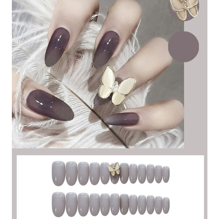 Móng tay giả nail thời trang 3D - Bộ 24 móng
