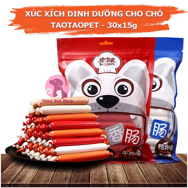 Xúc Xích Cao Cấp Dinh Dưỡng Cho Chó Mèo Taotaopets Mẫu Mới 30x15g - YonaPetshop