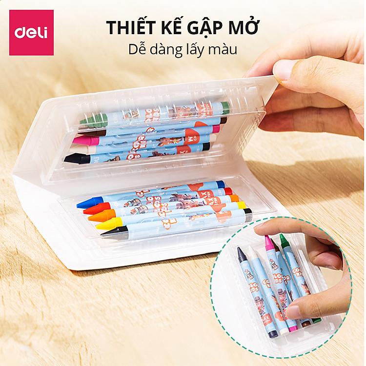 Bút Sáp Màu Colorkids Deli (10 màu) - Ảnh 2