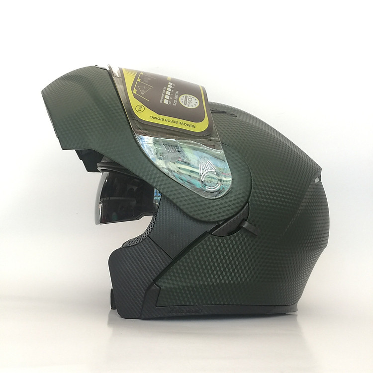 Nón bảo hiểm Lật hàm Fullface Royal M179 - Xanh lính - 2 ốp tai tháo rời