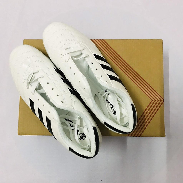 Cực phẩm Đôi giày đá banh cao cấp, Giày 3 Sọc Trắng đá sân cỏ nhân tạo 2022