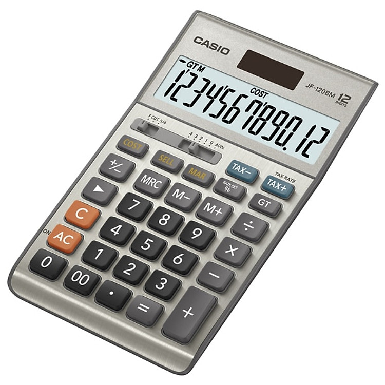 Máy tính Casio JF-120BM để bàn cỡ trung mặt kim loại-12 số to BH 2 năm