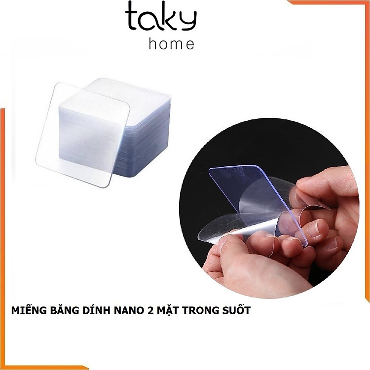 03 Miếng Dán 3M Siêu Dính, Băng Keo 2 Mặt Dán Tường Tiện Lợi, Trong Suốt, Đa Năng 6x6cm, Dễ Dàng Sử Dụng Trong Gia Đình - TakyHome 6000set3