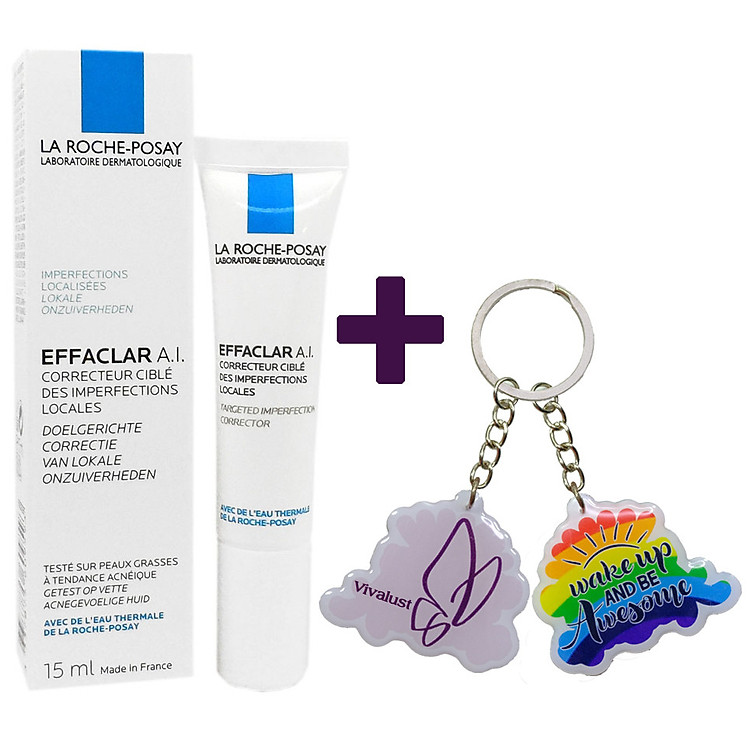 Kem Giảm Mụn La Roche-Posay Effaclar A.I. Targeted Imperfection Corrector (15ml) + Tặng 1 Móc Khóa Nhựa 2 Mặt
