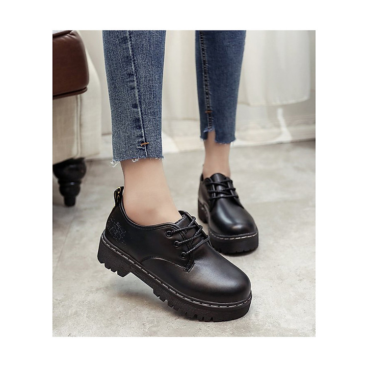 Giày Oxford Nữ Thắt Dây Da Pu Cao Cấp Đế Cao 4Cm Nhẹ Êm Chân Cá Tính 3Fashion - 2845