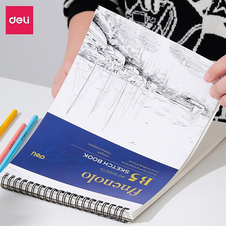 Sổ Tay Vẽ Phác Thảo Deli EN025 (80 trang) - Ảnh 6