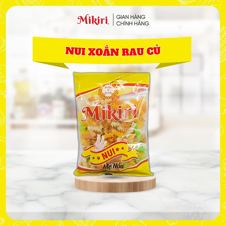 Combo lựa chọn - Nui xoắn và nui xoắn rau củ Mikiri cao cấp 200gr - nguyên liệu dùng chế biến món ăn