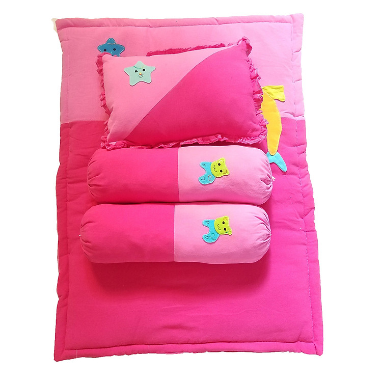 Bộ Gối Nệm Cho Bé Đi Nhà Trẻ (Bé Gái) - Giao Màu Sắc Ngẫu Nhiên