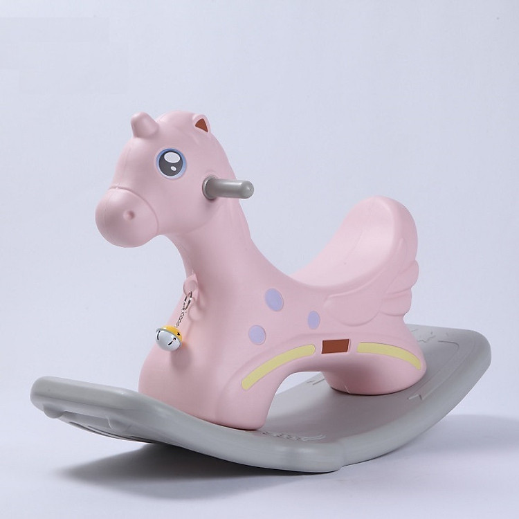 Ngựa Bập Bênh Cho Bé Toyhouse, Nhựa An Toàn, Trụ Vững Chắc Chắn - Màu Hồng