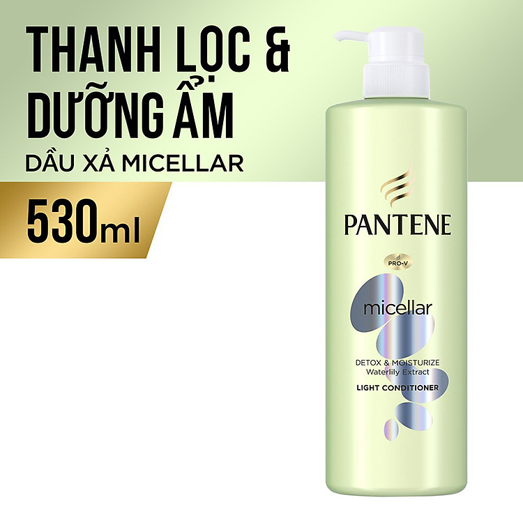 Bộ Đôi Pantene Micellar Hương Hoa Súng (Dầu Gội 530ml + Kem Xả 530ml) - Làm sạch sâu - Nuôi dưỡng tóc