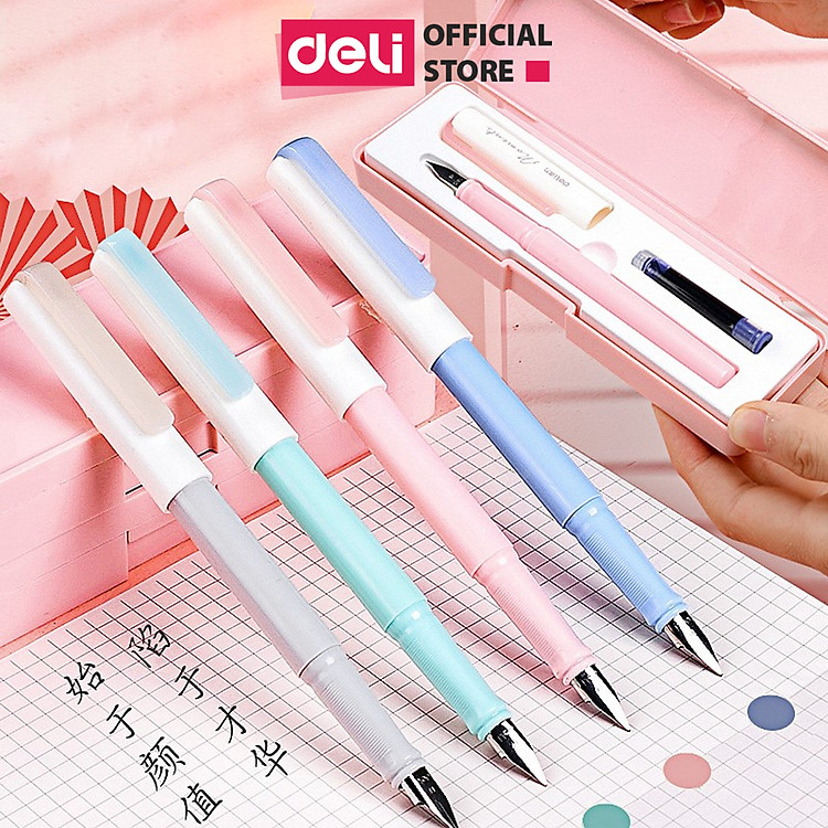 Hộp Bút Máy Deli A932 (Mực xanh)