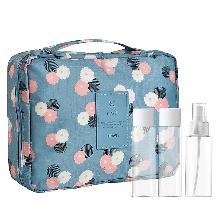 Bộ Túi Đựng Đồ Trang Điểm + 3 Chai Chiết Mỹ Phẩm Du Lịch TRAVEL MF0575