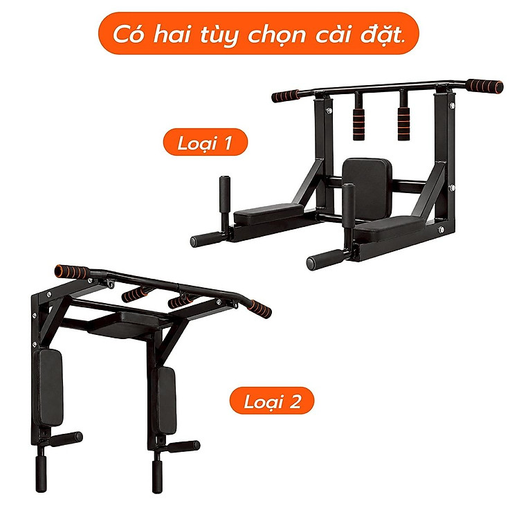 Xà đơn treo tường đa năng 2 trong 1 CU-110 – Khung tập xà đơn, xà kép, và toàn thân tại nhà