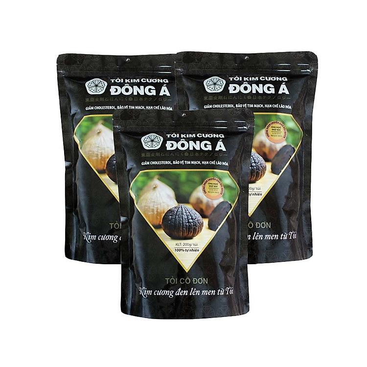 Combo 3 Túi Thực Phẩm Chức Năng Tỏi đen Kim cương Đông Á 200g