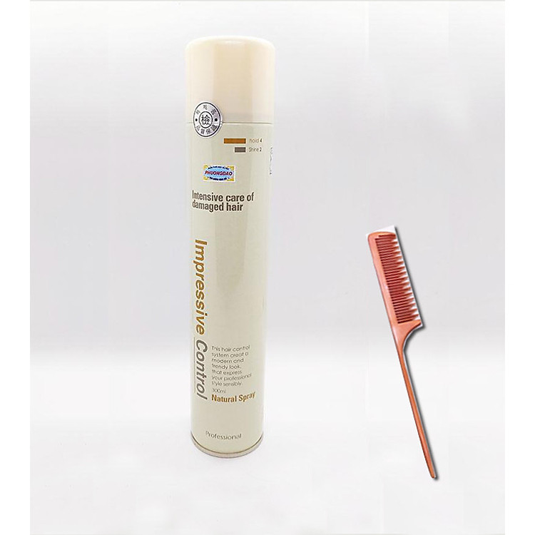 Gôm xịt tóc mềm mugens natural spray 300ml + LƯỢC
