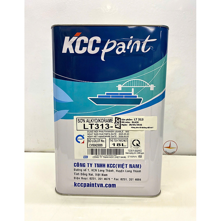 Sơn Alkyd KCC LT313 Base C màu đen 1999 (Black) _18L
