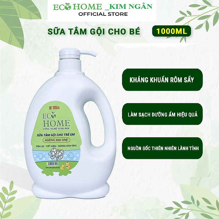 Sữa Tắm Gội Trẻ Em Ecohome 1000ml Chính hãng Ưu đãi - Hình ảnh 2
