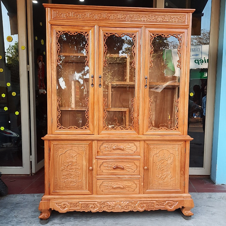 Tủ rượu gỗ gõ đỏ 1,4m