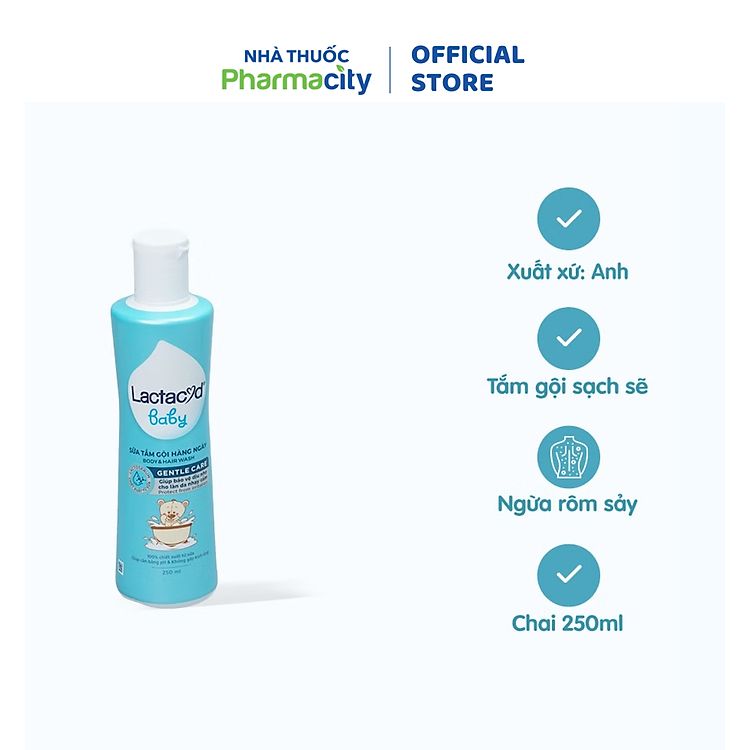 Sữa tắm Lactacyd BB cho bé 250ml Chính hãng Ưu đãi - Hình ảnh 3