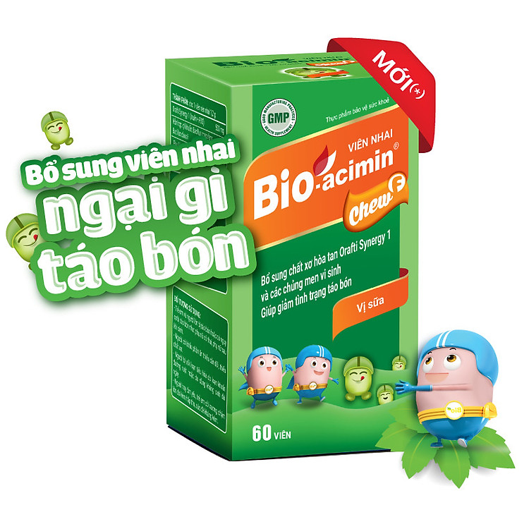 Thực phẩm bảo vệ sức khỏe viên nhai Bio-acimin Chew F (60 viên)