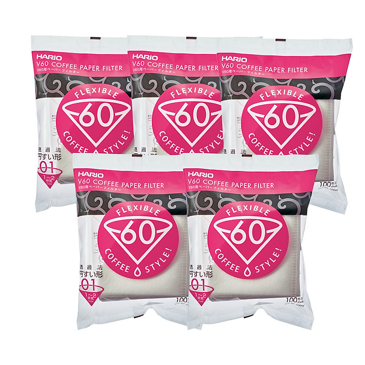 Combo 5 Bịch Giấy lọc cà phê Hario V60 100 tờ