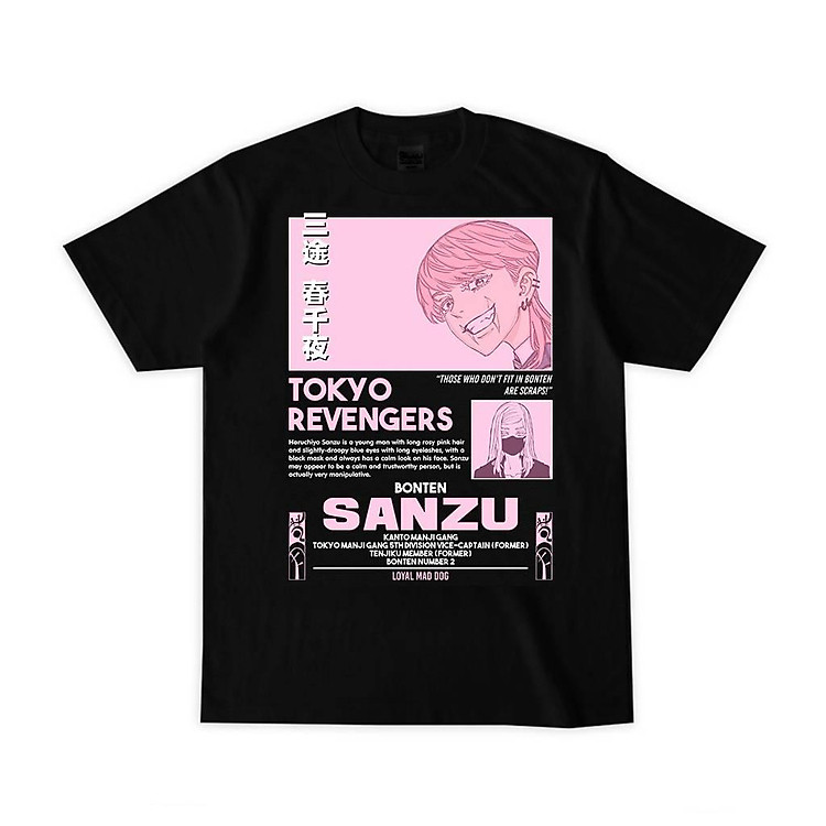 Áo thun tay ngắn họa tiết in hình anime tokyo revengers - bonten sanzu haruchiyo độc đẹp giá siêu rẻ cực HOT
