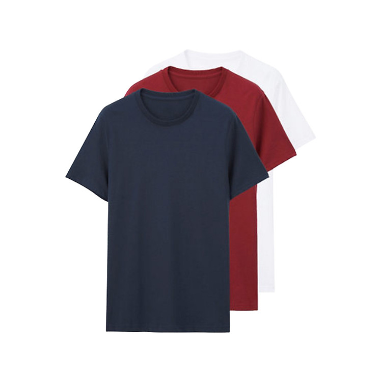 Combo 3 Áo Thun Cổ Tròn Basic 2018 - Combo 1 (Xanh Đen, Đỏ Đô, Trắng)
